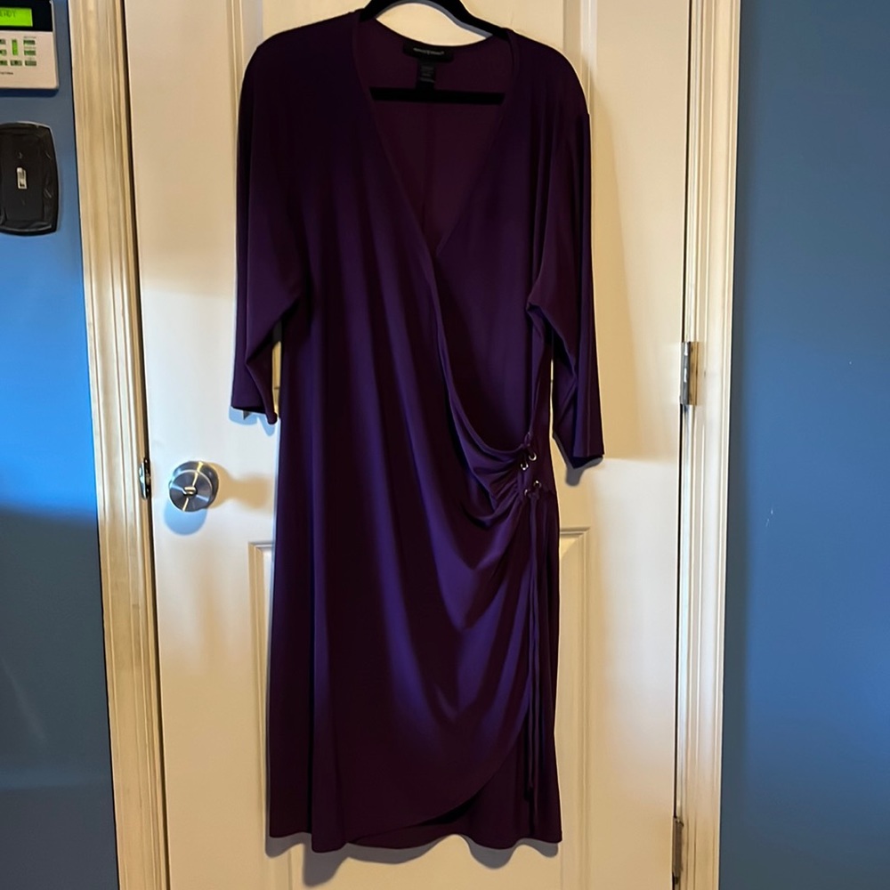 Purple v neck dress